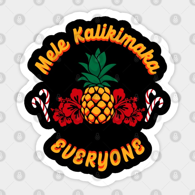 mele kalikimaka hawaii christmas greeting Sticker by A Comic Wizard